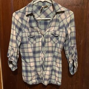 Plaid Button-Up Shirt